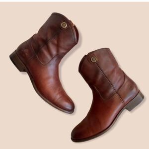 Frye Melissa button 2 Women's Brown Leather Heeled Boots